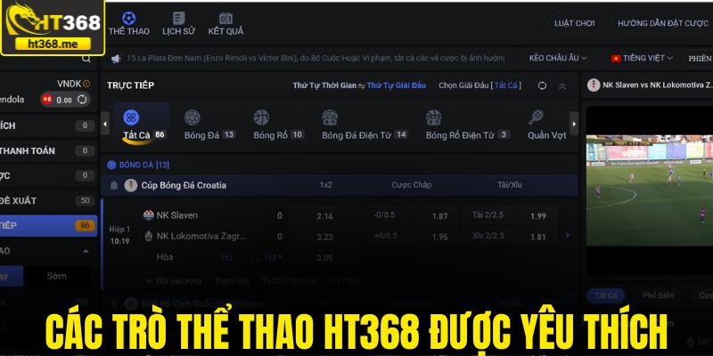 Các trò chơi thể thao HT368 được truy cập nhiều nhất