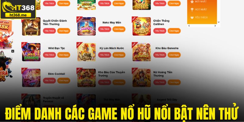 Điểm danh các game nổ hũ nổi bật nên thử