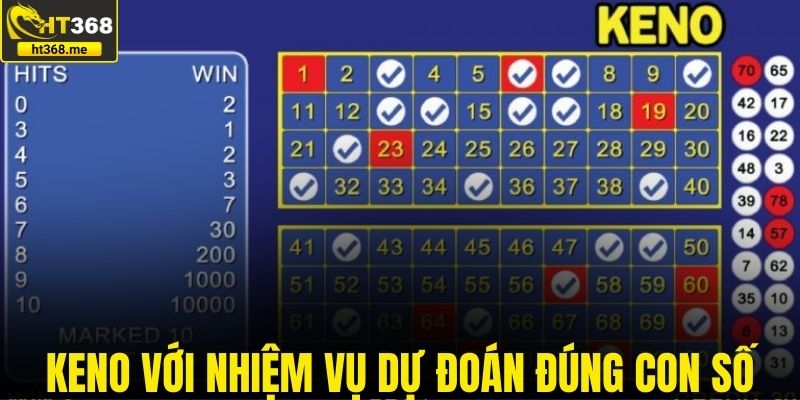 Keno hấp dẫn với nhiệm vụ dự đoán đúng con số