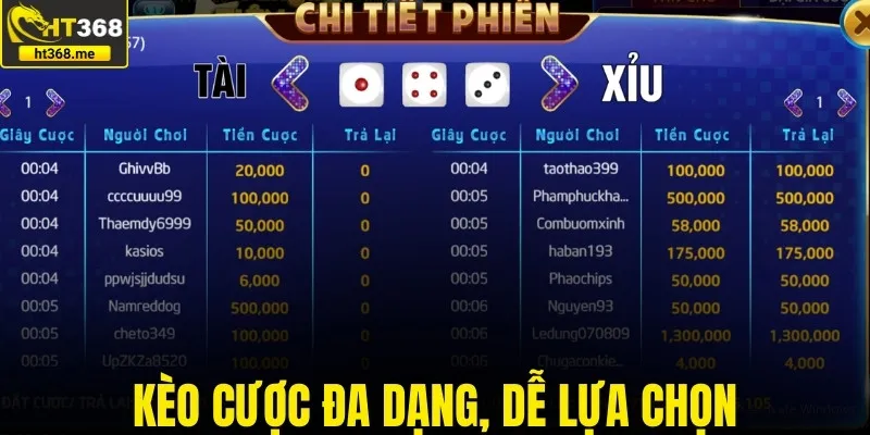 Nhiều kèo cược hấp dẫn, dễ lựa chọn